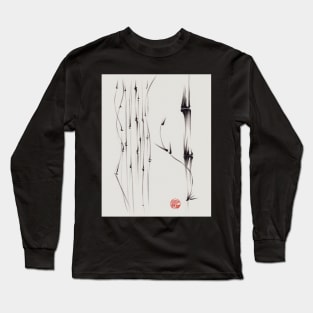 'the quiet forest' - ink brush pen bamboo drawing/painting Long Sleeve T-Shirt